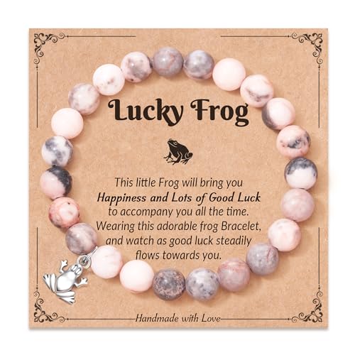 Frog Gifts for Women, Natural Stone Bracelets, Frog Stuff Christmas Gifts for Women