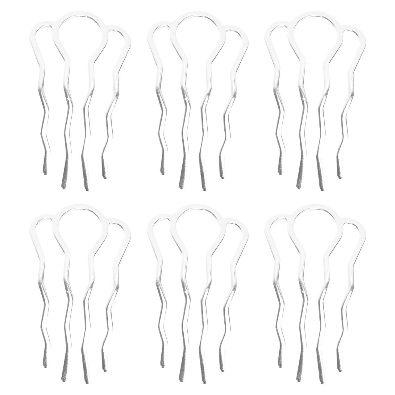 LALAFINA 6Pcs Antique Hair Pins Silver Metal Hairpin Diy Accessories for Han Clothes Ancient Style Hair Clips Side Combs for Women Wedding Engagement Birthday