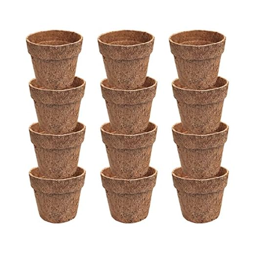 Deepthi 4-Inch Coco Coir Nursery Pots – Pack of 12 Biodegradable Seed Starter Cups – Organic Coir Peat Pots for Seedlings, Herbs, Indoor/Outdoor Gardening – Eco-Friendly Planting Pots
