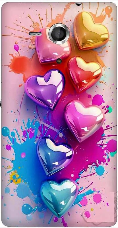 Coque en plastique rigide compatible avec Sony Xperia Sp,Design coeur