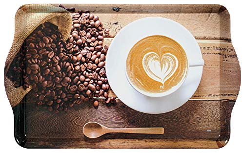 Kesper Serviertablett, 77429, Motiv: Coffee Cup, Maße: 48 x 30 x 3, 5 cm