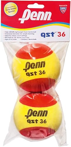 Penn QST 36 Pelotas de tenis de espuma, bolsa de plástico de 3 bolas