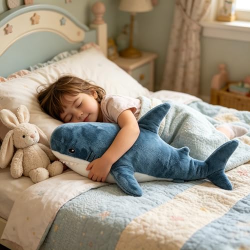 Image of Djungelskog Shark Plush, Shark Stuffed Animal, Shark Pillow for Home Room Decor- Ideal Gift for Kid Boy,Girl&Girlfriend (60cm /24inch)