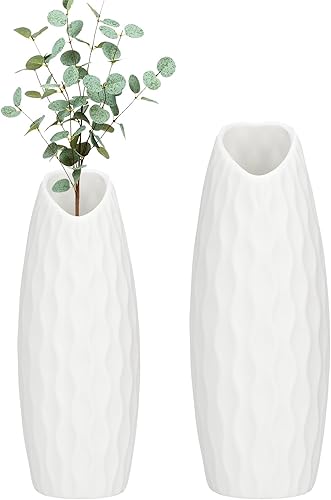 Moderno juego de jarrones de cerámica, blanco, 3 piezas, centro de mesa para mesa, dormitorio, cocina, oficina, decoración