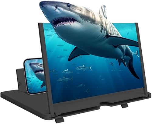 Lupa de pantalla para teléfono celular, proyector de aumento 3D HD 2026, ampliador de pantalla para películas, videos, juegos, lectura, soporte