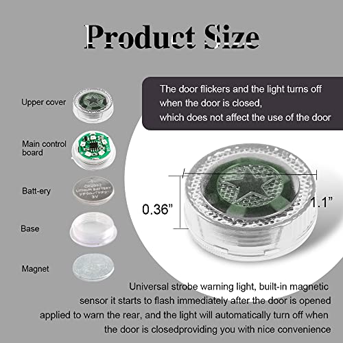 Haobo 4 Pcs Universal Wireless Car Door Led Warning Light, Roadside Flashing Flare Safety Warning Lights, Safety Lights, Strobe Flashing Anti Collision Signal Led Safety Lamps (White) #TOP1