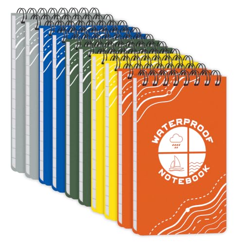 Bloc-notes steno étanches Thboxes lot de 10 carnets à spirale avec papier imperméable