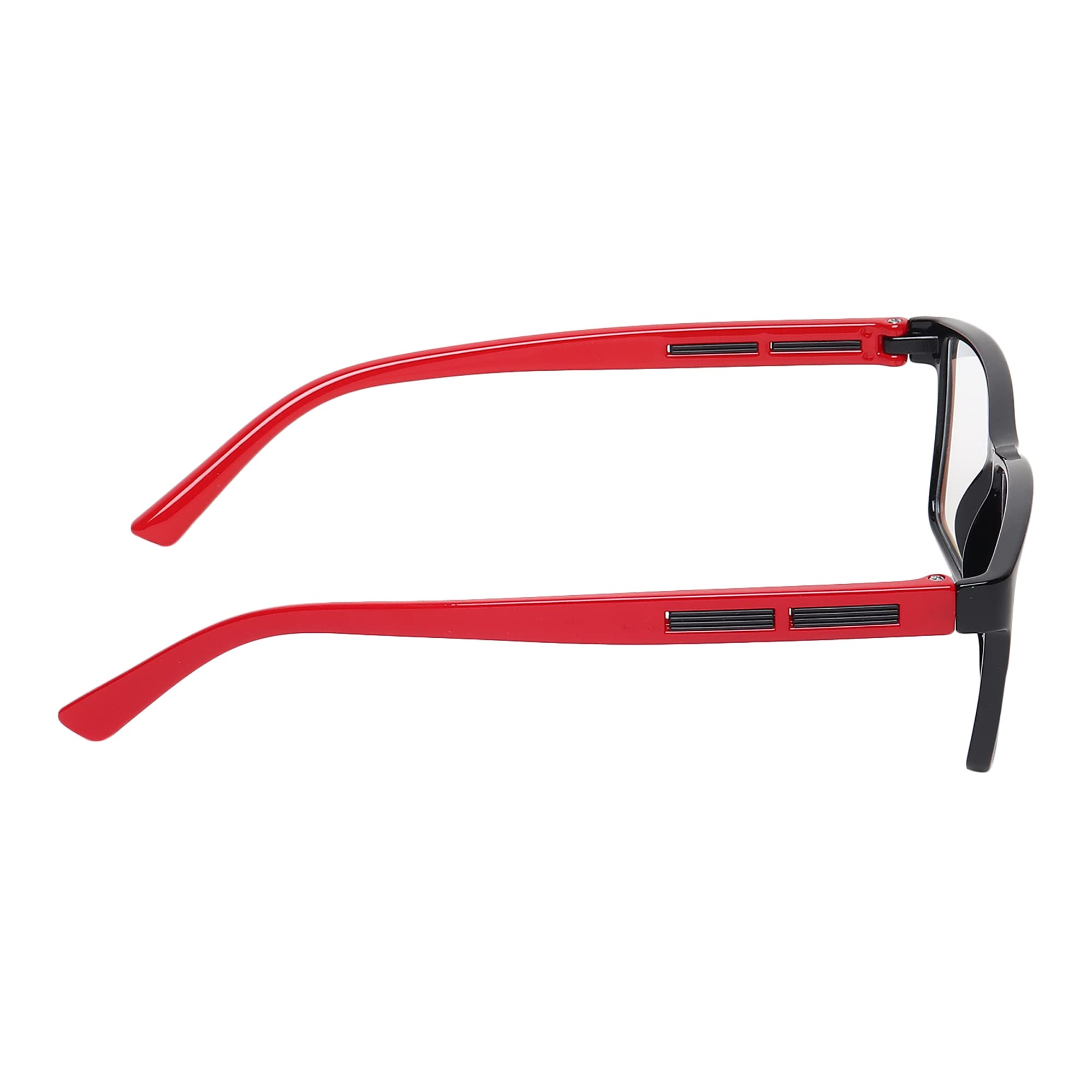 Dervin Clear Lens Rectangular Spectacle Frame for Men and Women (Medium) (Red-Black) - Image 4 thumbnail