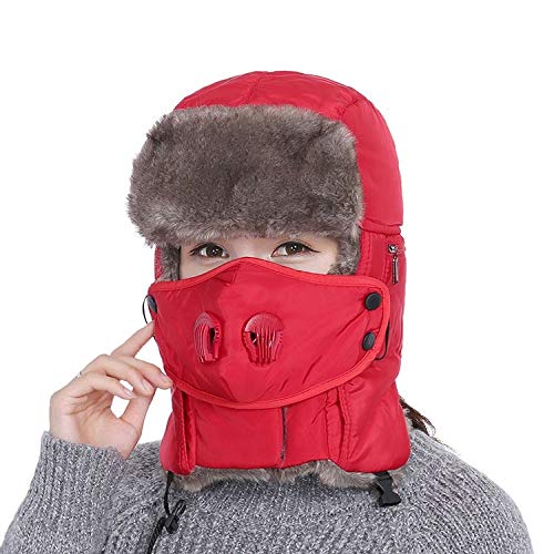 Chapeau aviateur homme gris bleu rouge noir anti-vent avec rabats