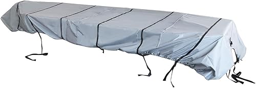 Miniatura 9 de munirater Cubierta de barco de 14 pies, impermeable, resistente, reemplazo remolcable para Jon Boat gris