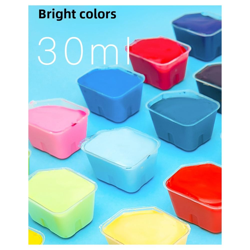Art Débutant Gel Gouache Peinture Ensemble 24colors 30 Ml Peinture Concentrée Packs Réutilisables de Remplacement Gouaches Recharge