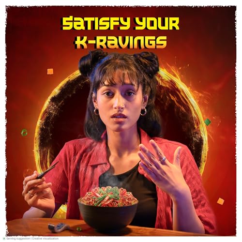 Image of Sunfeast YiPPee! Korean Fiery Hot Style Noodles, Deliciously Spicy Noodles with 5 Added Vegetables, 75gm /80 gram(Weight may vary) (Pack of 4)