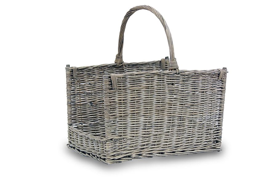 LEÑERO DE MIMBRE GRIS (49 * 36 * 52)