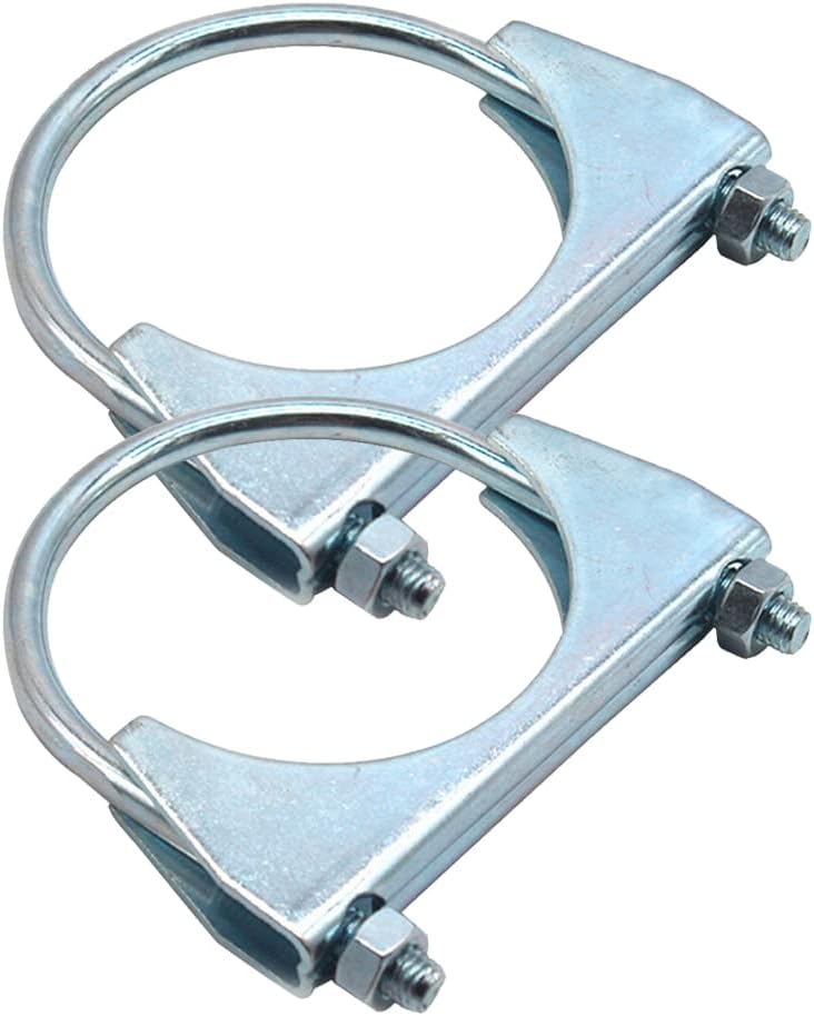 U Bolts,Stainless Steel Fastener,2pcs 304 Stainless Steel Saddle Exhaust Muffler Clamp - 3 Inch for Fastening