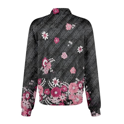 Scrub Jackets for Woman Zip Up Long Sleeve Tops Print Plus Size Womens Scrubs for Women Nursing Shirts with Pockets
