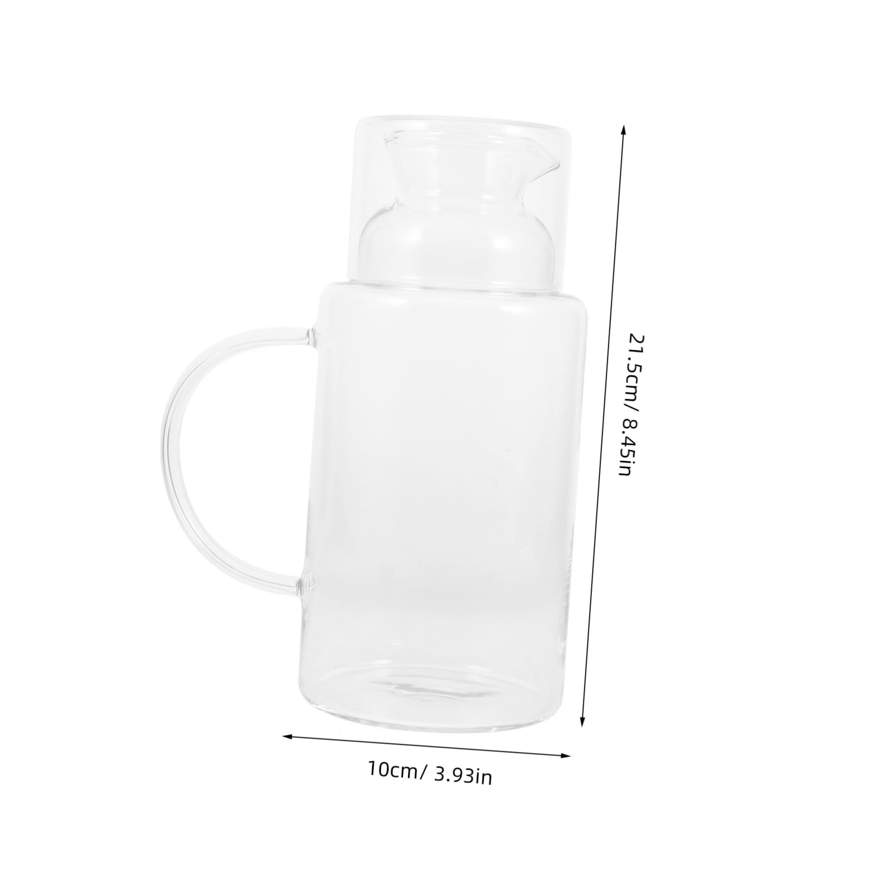 GALPADA Jarra de Vidrio Resistente Altas Temperaturas Contenedor de Agua para Bebidas Frías y Calientes con Antigoteo para Cocina Bar y Eventos Portátil y Fácil de Limpiar