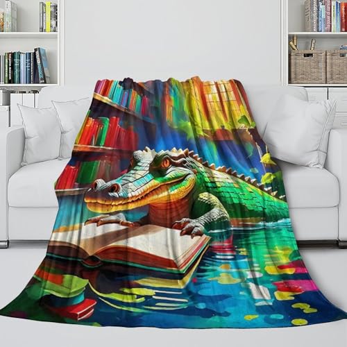 Couverture crocodile 3D plaid microfibre chaud housse canapé