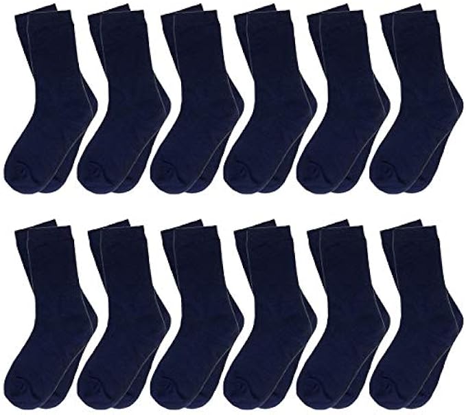 Falari 12-Pack Boy Toddler Kids Cotton Crew Socks