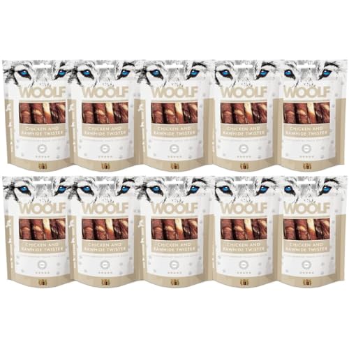 Pack 10x100g - Snacks Naturales Perros - Palitos Cuero Crudo y Pollo - Chuches Sin Conservantes - Premios Perros Saludables - Dog Treats - Vitaminas A y B12 - Refuerzo Inmunológico