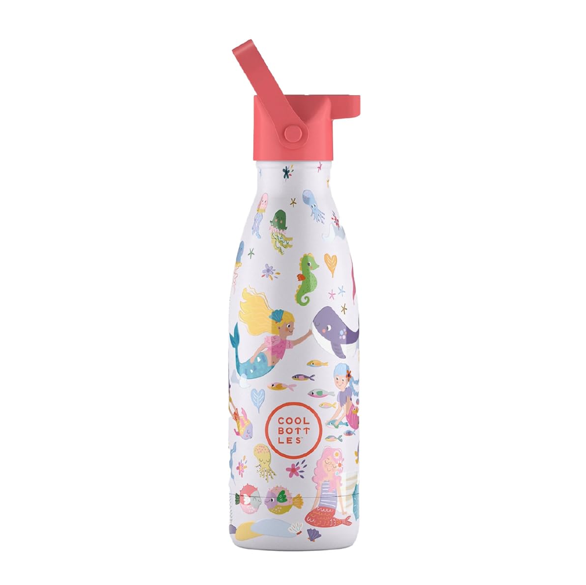 Cool Bottles - Thermos Flask for Children - Stainless Steel Water Bottle - 350 ml - Sweet Mermaids - Cold Drinks 36 Hours and Hot Drinks 18 Hours - BPA Free