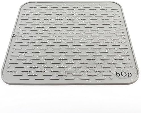 Premium XL Silicone Dish Drying Mat | Dish Washer Safe | Heat Resistant Trivet | 17.8 x 15.8 inch (Charcoal)
