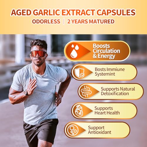 Image of VivoNu Aged Garlic Extract Capsules, 300 Softgels, Odorless, Gluten Free | Odorless 24-month aged garlic softgels with Mag, Chromium, B1 & B9. Non-GMO, 100-day supply for holistic wellness.