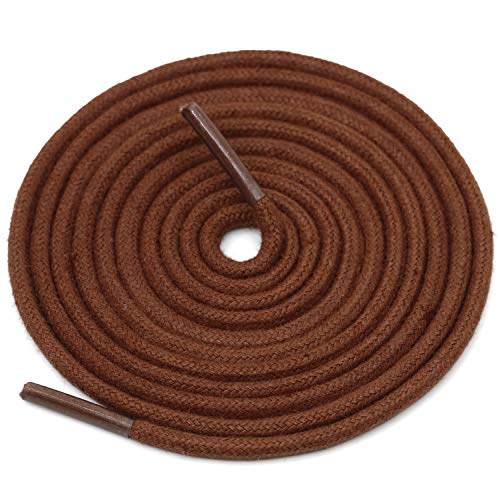 Image of DELELE 2 Pair Super Cotton Round Waxed Shoelaces 1 /8 inchThick Shoe String Boot Laces for Dress Shoes