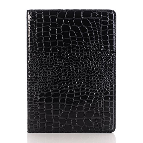 Compatible with iPad 9th 8th 7th Gen 10.2 inch Case for Women, iPad Air-3/iPad Pro-2 10.5 inch Case, DMaos Crocodile Synthetic Leather Stand Folio Smart Cover, Auto Sleep/Wake - Black