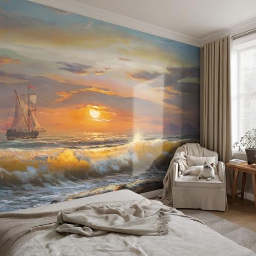 Décoration intérieure salon avec le décor mural intissé panorama marin 208x146 cm
