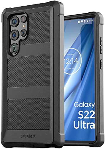 ENCASED Falcon Designed for Samsung Galaxy S22 Plus, Protective Full Body Phone Case for Samsung S22+ (Black)