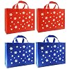 CYMA Reusable Gift Bags, Large, Snowflake, 4 Pack (Red/Blue)
