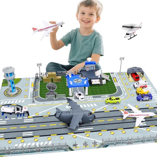 ​​Set di Gioco Interattivo Aeroporto:​​ Dimostrare con le macchinine e gli aerei giocattolo può migliorare le capacità cognitive dei bambini. Il set di gioco include torre di controllo, terminal, piazzale (apron), parcheggio sotterraneo, barriere, segnali, recinzioni, lampioni, segnali stradali e altri accessori per un'esperienza di gioco aviatoria immersiva.