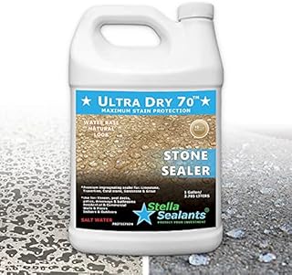 Ultra Dry 70 - Stone Sealer for Travertine Limestone Marble and Granite Tile - Natural Look Stain Proof Matte Finish (1 Gallon)