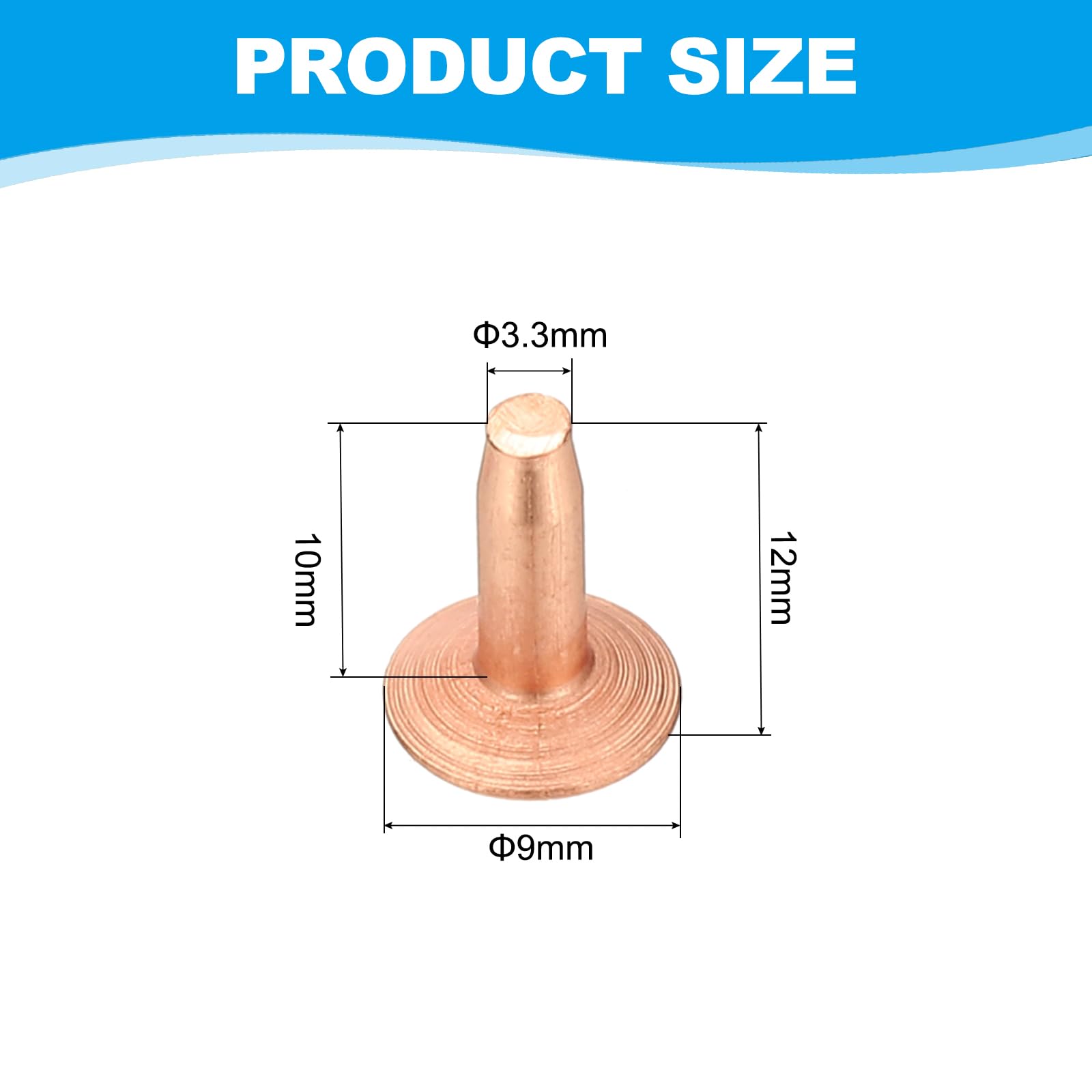 PATIKIL 9x3.3x10mm Leather Rivets and Burrs - Image 2