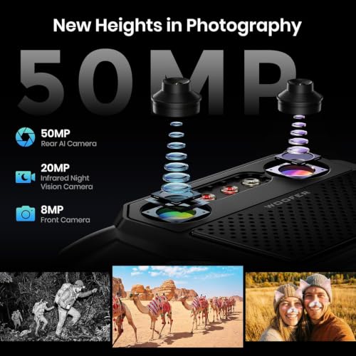 Image of FOSSIBOT F106 Plus Rugged Cellphone, 18GB+128GB+2TB,12000mAh Big Battery 30W Fast Charging Phone, Android 15, 512LM Camp Light, 128dB Double Speaker, 50MP+20MP Night Vision Camera, 4G Dual SIM NFC