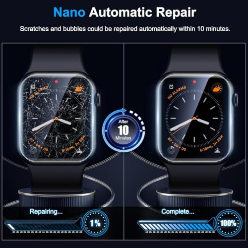 Image of Uyiton 2 Pack Screen Protector for Apple Watch 41mm Series 9 / Series 8 / Series 7 | HD Clear Protective Screen Guard | Anti-Scratch | Bubble-Free Easy Installation