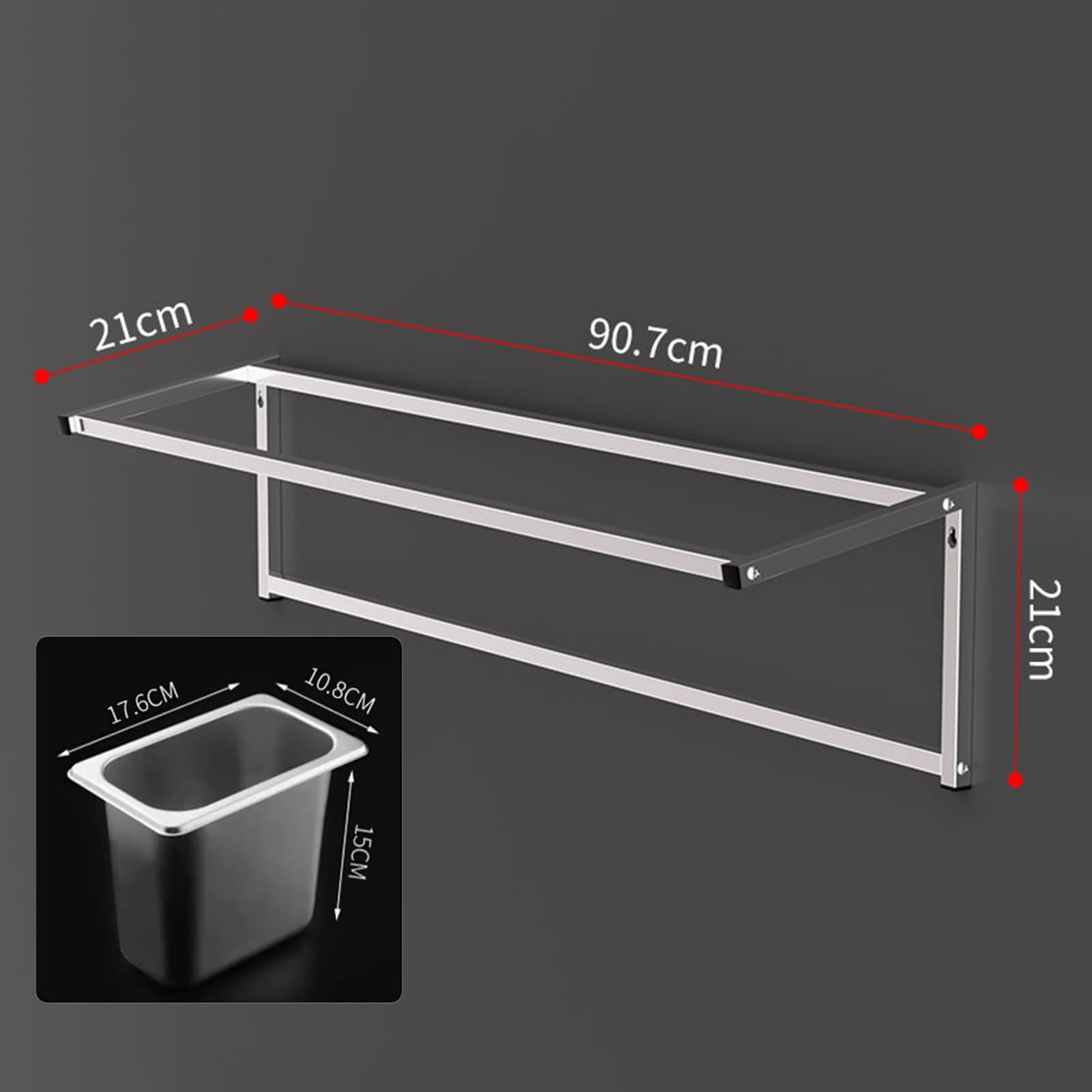 Set portaspezie da parete in acciaio inox, salvaspazio, per condimenti, erbe aromatiche, condimenti, perfetto per chef domestici, buffet e appassionati di cucina