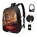 Produktbild Sun Godzilla 17in Lässige Schultasche Leichter Daypack-Bookbag-Laptop mit USB-Ladeanschluss und Kopfhörer, Rucksack für Studenten mit großer Kapazität für Jungen/Mädchen/Teenager/Erwachsene
