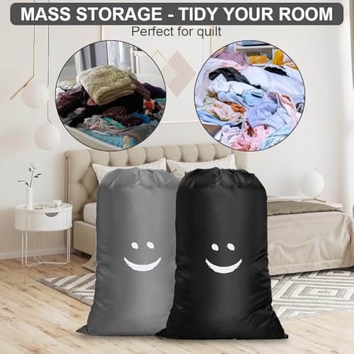 flintronic 2 Pack Extra Large Laundry Bag, 6191cm Foldable Storage Bag, Dirty Clothes Bags, with Drawstring Closure, Durable Rip-Stop, Convenient, for Travel/Bathroom/Bedroom/Dormitory - Image 4