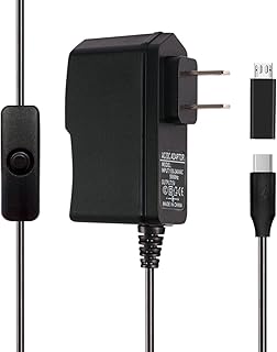 5V 3A 2.5A Raspberry Pi 4 Pi 3 Power Supply for Pi 4 Model B 1GB 2GB 4GB, USB Type-C with On/Off Switch Adapter Compatible with Pi 3, Pi 2, Model B, Pi Zero, Pi Model A A+, Model B B+ Micro Cable Cord