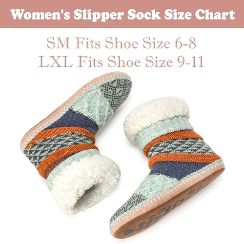 Image of Cozylook Fuzzy Slipper Socks for Women, Non-Slip Winter Cabin Socks with Soft Soles