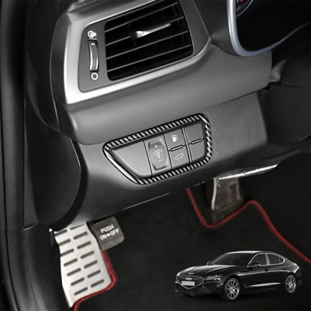 Cnaurda Carbon Fiber Style Automobile Front lamp Adjusting Part Cover Compatible with Genesis G70 2019-2025 Automotive Accessories