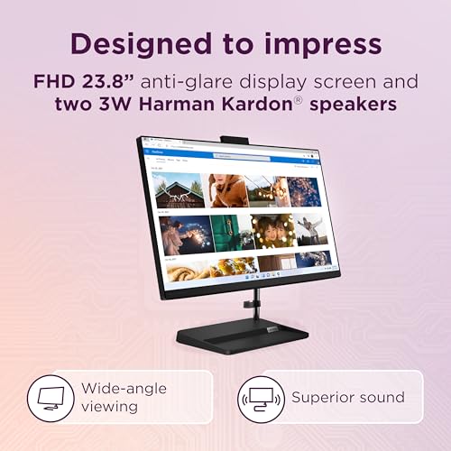Image of Lenovo IdeaCentre AIO 3i, 23.8 inch FHD Display, Intel Core i5-13420H, Intel UHD Graphics, 16GB RAM, 512GB, 1920x1080 px, Calliope Wireless Keyboard and Mouse, Windows 11, Black