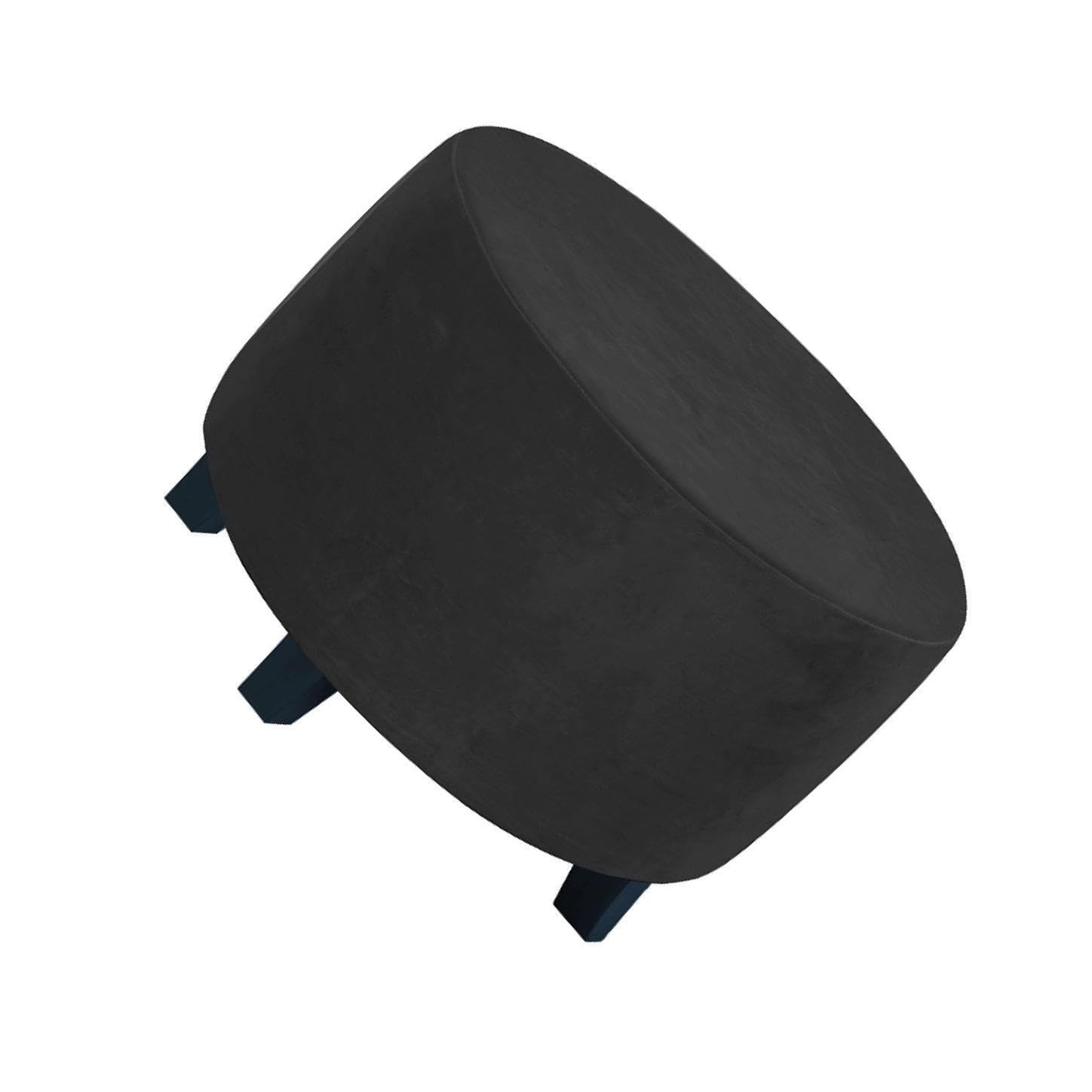 QIXCXAZ High Stretch Footstool Slipcover Small Round Covers Ensuring Full Coverage Of Otter Productions Footstools And Chairs Foot Stools Footstool Center, Black, 48-55cm