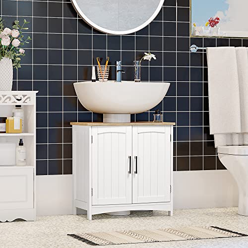 kleankin-Mueble-para-Debajo-del-Lavabo-Armario-de-Suelo-para-Bano-de-Madera-con-2-Puertas-y-Estante-Interior-Ajustable-Estilo-Moderno-Carga-40-kg-60x30x60-cm-Blanco kleankin-Mueble-para-Debajo-del-Lavabo-Armario-de-Suelo-para-Bano-de-Madera-con-2-Puertas-y-Estante-Interior-Ajustable-Estilo-Moderno-Carga-40-kg-60x30x60-cm-Blanco
