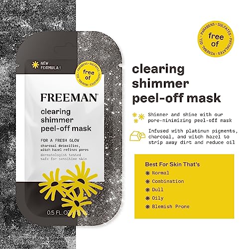 Freeman Facial Mask Variety 12 Count Bundle, Peel-Off & Clay Face Masks, Pore Clearing, Toning, Evening, & Calming Skincare, For All Skin Types, Travel Size Masks, 0.5 fl. oz./15 ml Sachets - Thumbnail 4