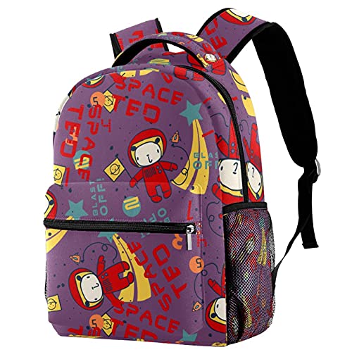 Sac à dos d'école léger et résistant au motif I Need More Space Galaxy Violet