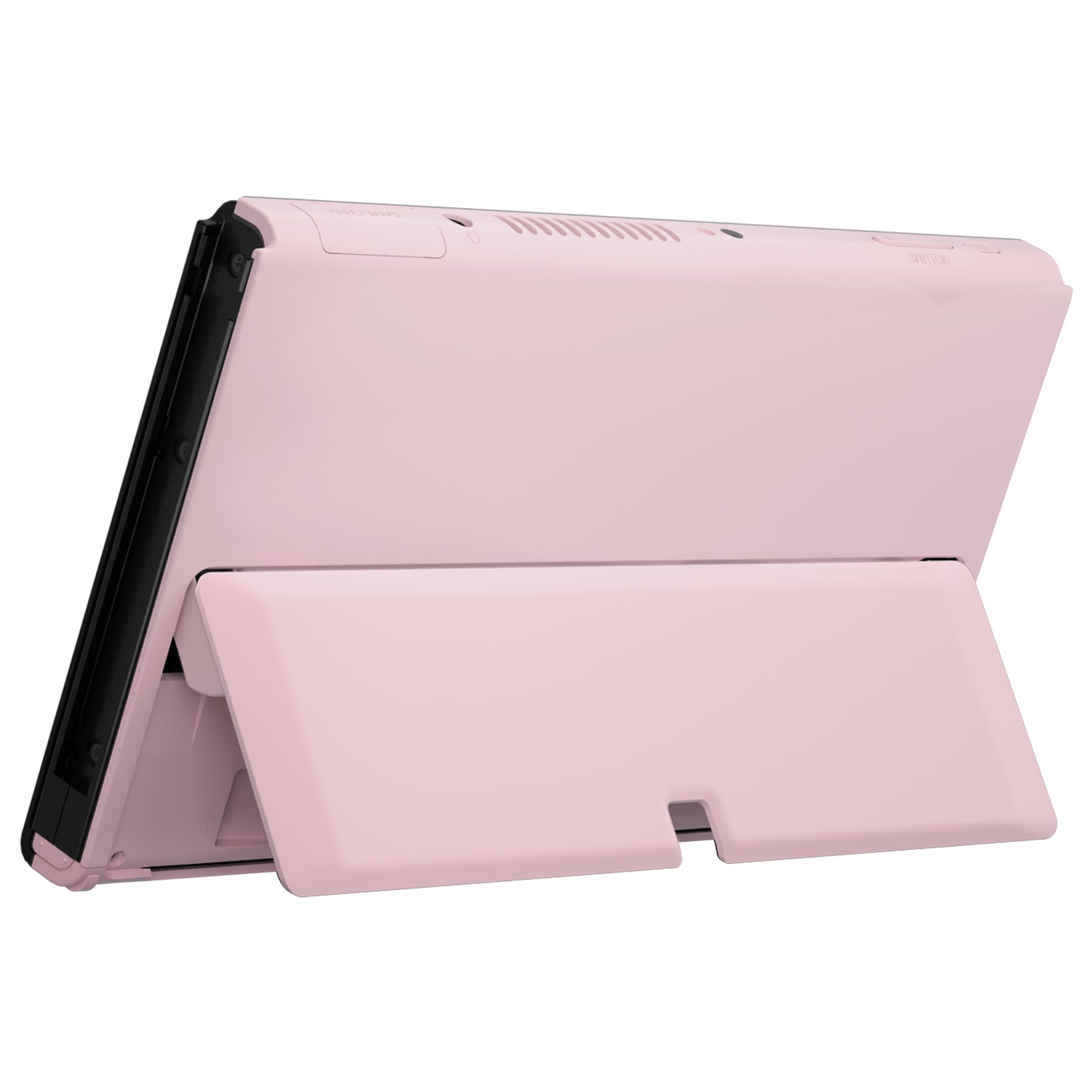 eXtremeRate Coque Arrière de Replacement pour Nintendo Switch OLED Console, Coque Arrière Personnalisé avec Béquille pour Switch OLED, Coque Joycon Non Incluses, Rose Cerise