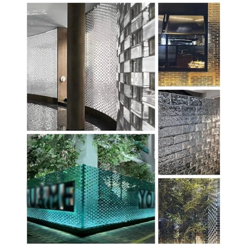 Bloques de vidrio – Ladrillos cuadrados de vidrio sólido transparente para pared decorativa, aislamiento térmico, separador de habitaciones, decoración arquitectónica