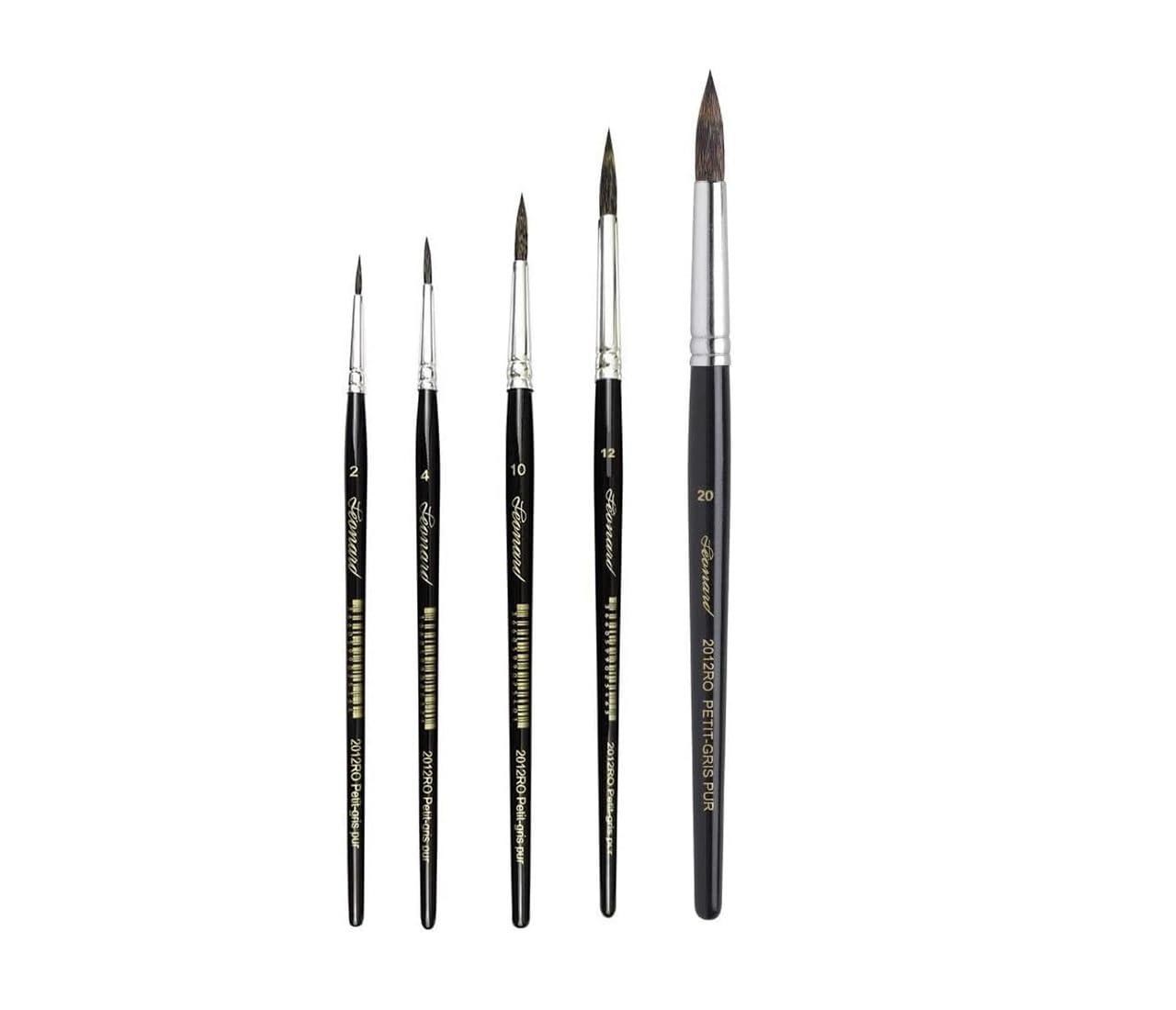 Pinceau Leonard SÉRIE 2012RO Aquarelle Petit-Gris Pur 2 4 10 12 20